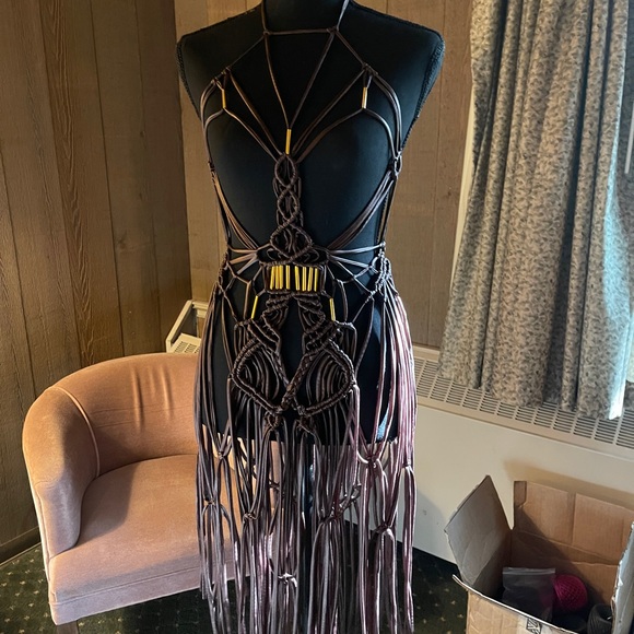 Handmade Macramé Rope Dress GoodVibeGoda Original Design - Picture 7 of 16